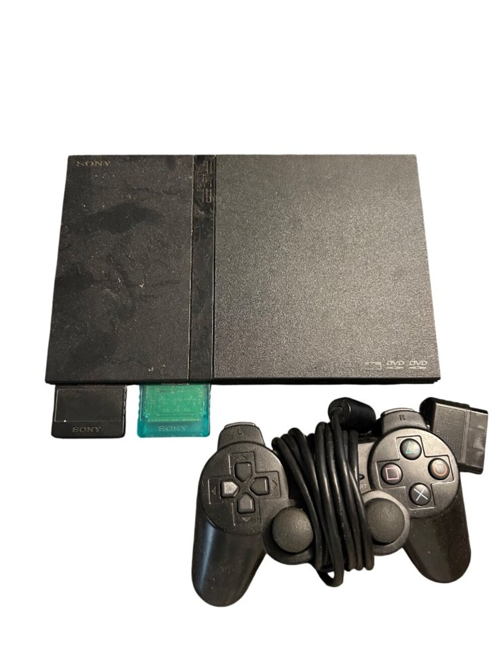 Sony PlayStation 2 Slim Console With Controller & Memory Cards video game